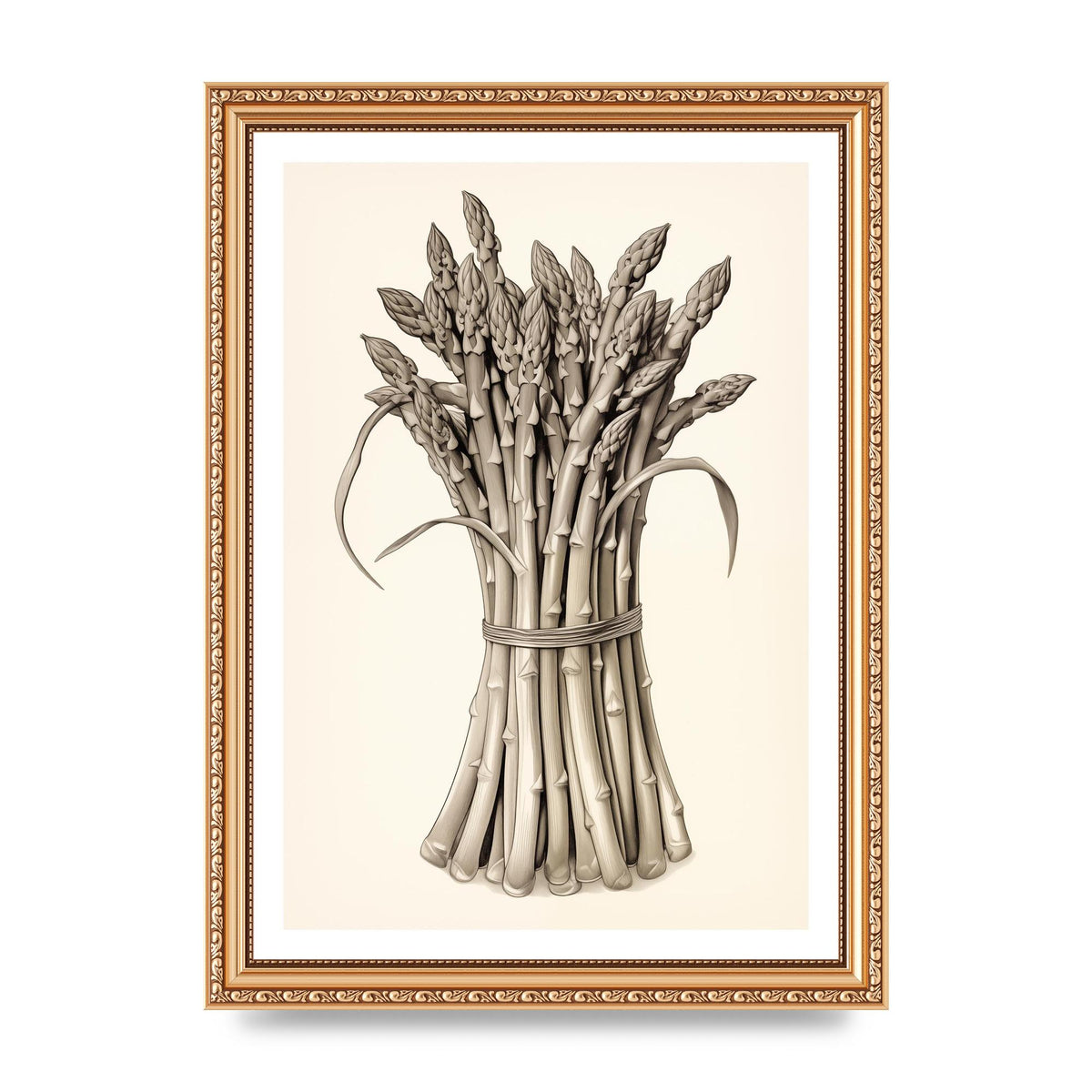 Asparagus Elegance Monochrome Riso