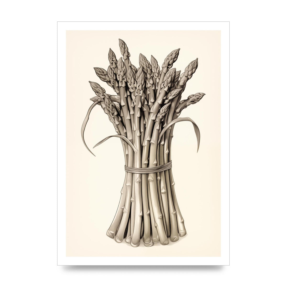 Asparagus Elegance Monochrome Riso