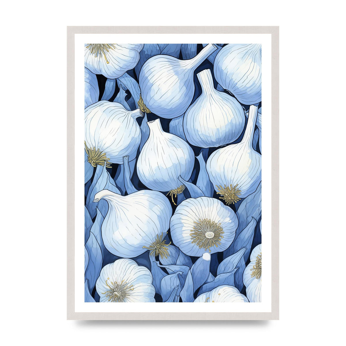 Stylized Garlic Bulbs Clean Art