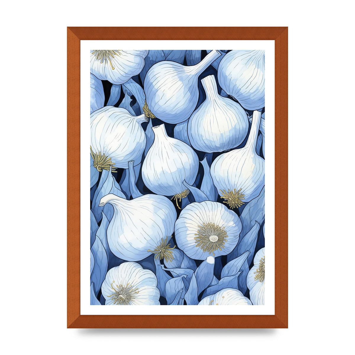 Stylized Garlic Bulbs Clean Art