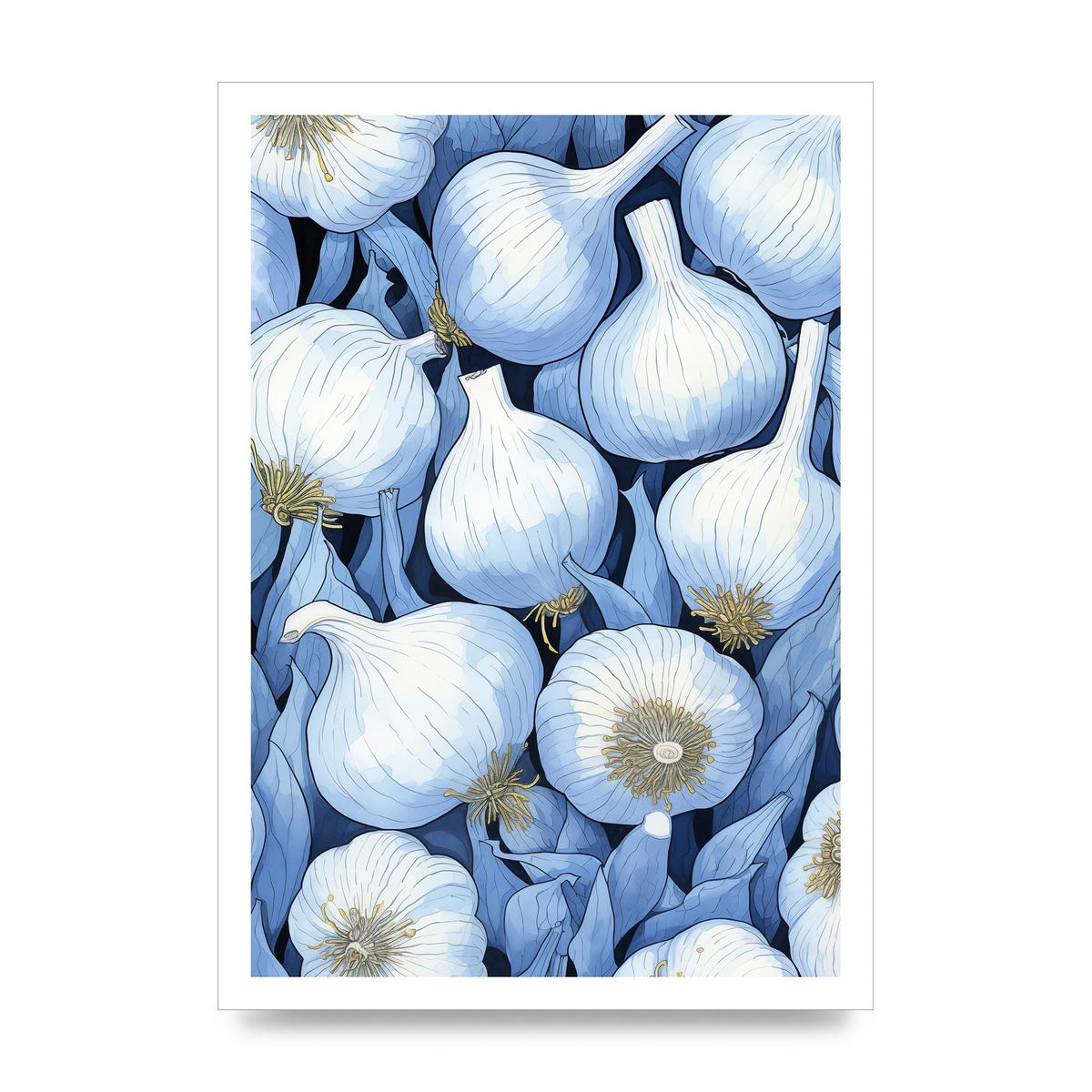 Stylized Garlic Bulbs Clean Art