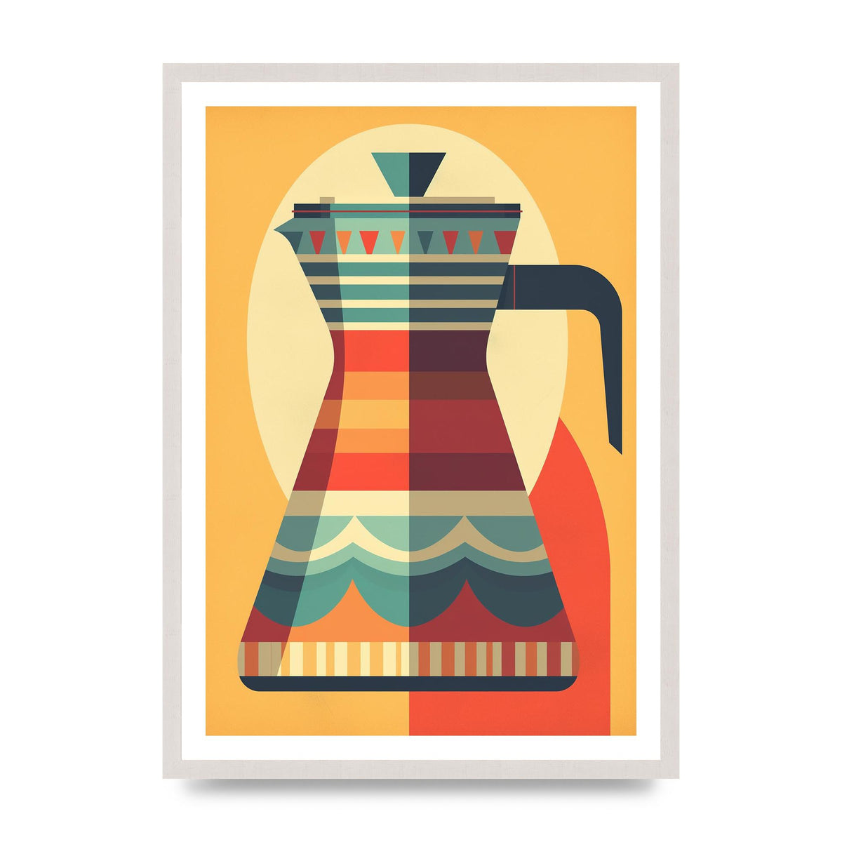 Vintage Moka Pot Design Risograph