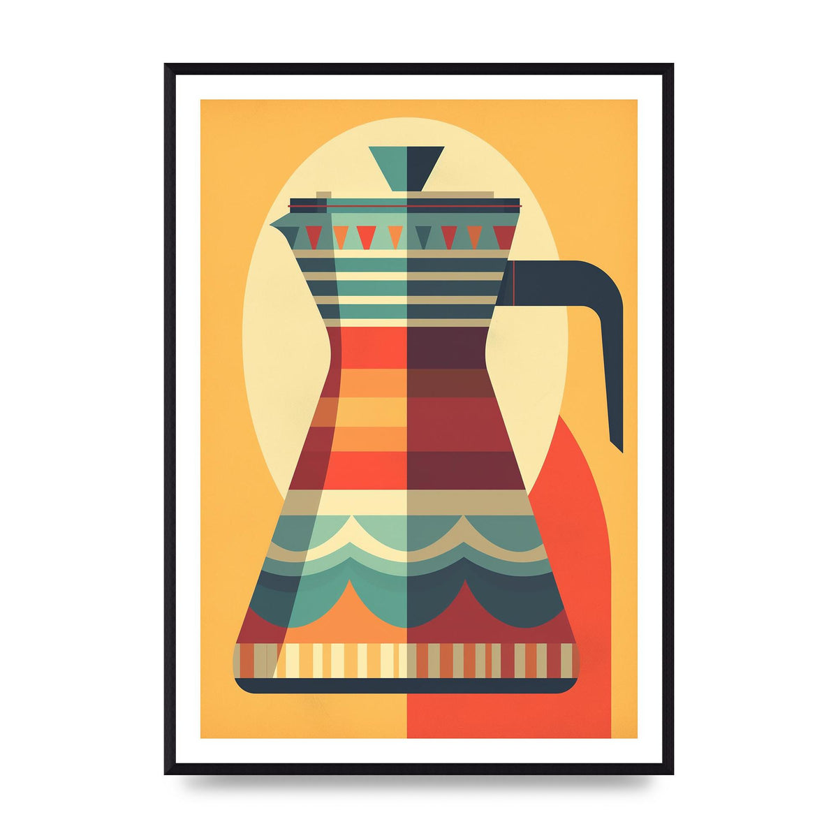 Vintage Moka Pot Design Risograph