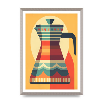 Vintage Moka Pot Design Risograph