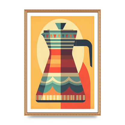 Vintage Moka Pot Design Risograph