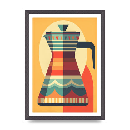 Vintage Moka Pot Design Risograph