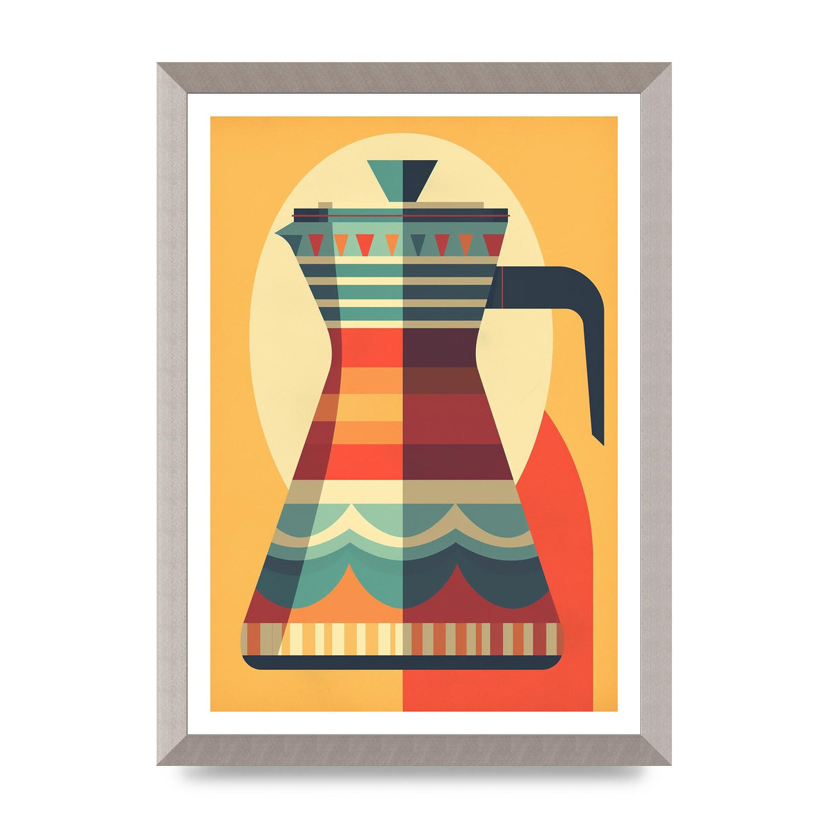 Vintage Moka Pot Design Risograph