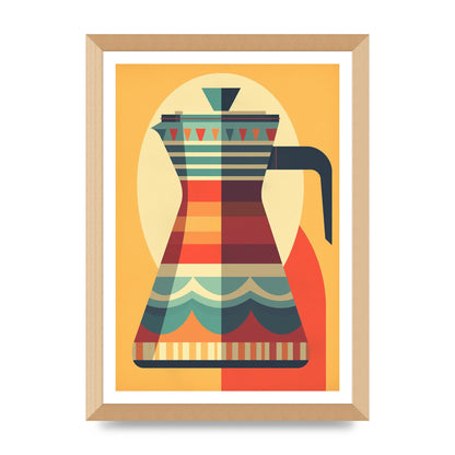 Vintage Moka Pot Design Risograph