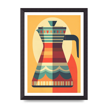 Vintage Moka Pot Design Risograph