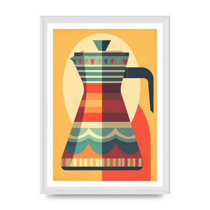 Vintage Moka Pot Design Risograph