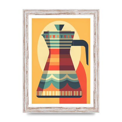 Vintage Moka Pot Design Risograph