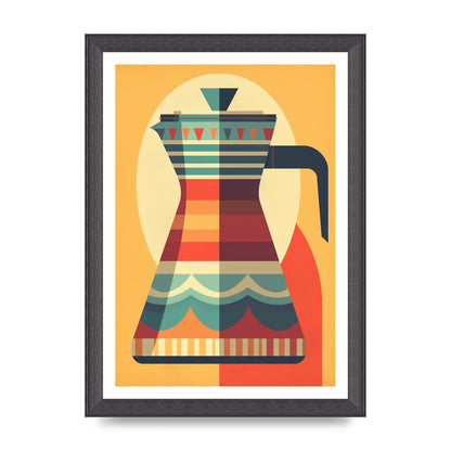 Vintage Moka Pot Design Risograph