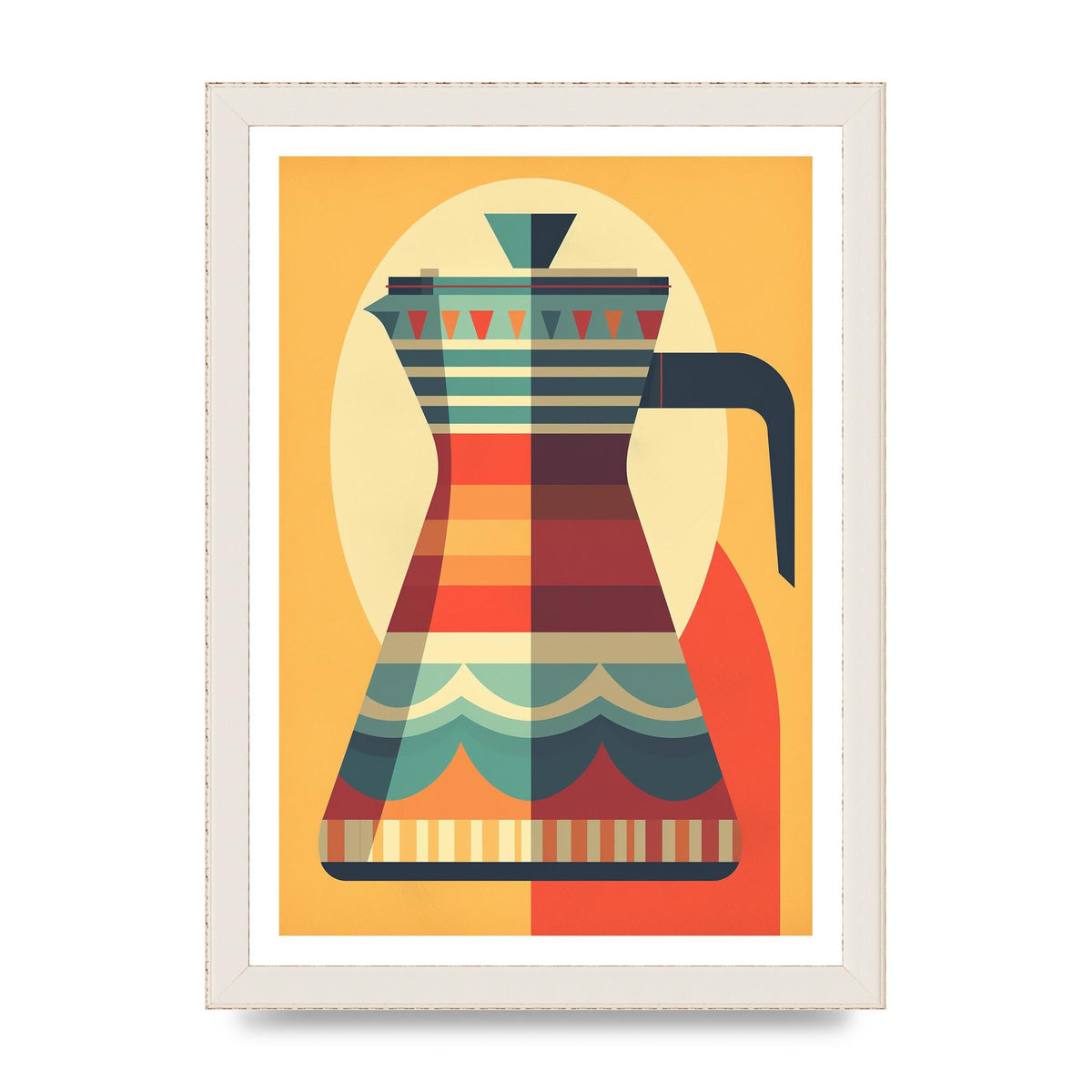 Vintage Moka Pot Design Risograph