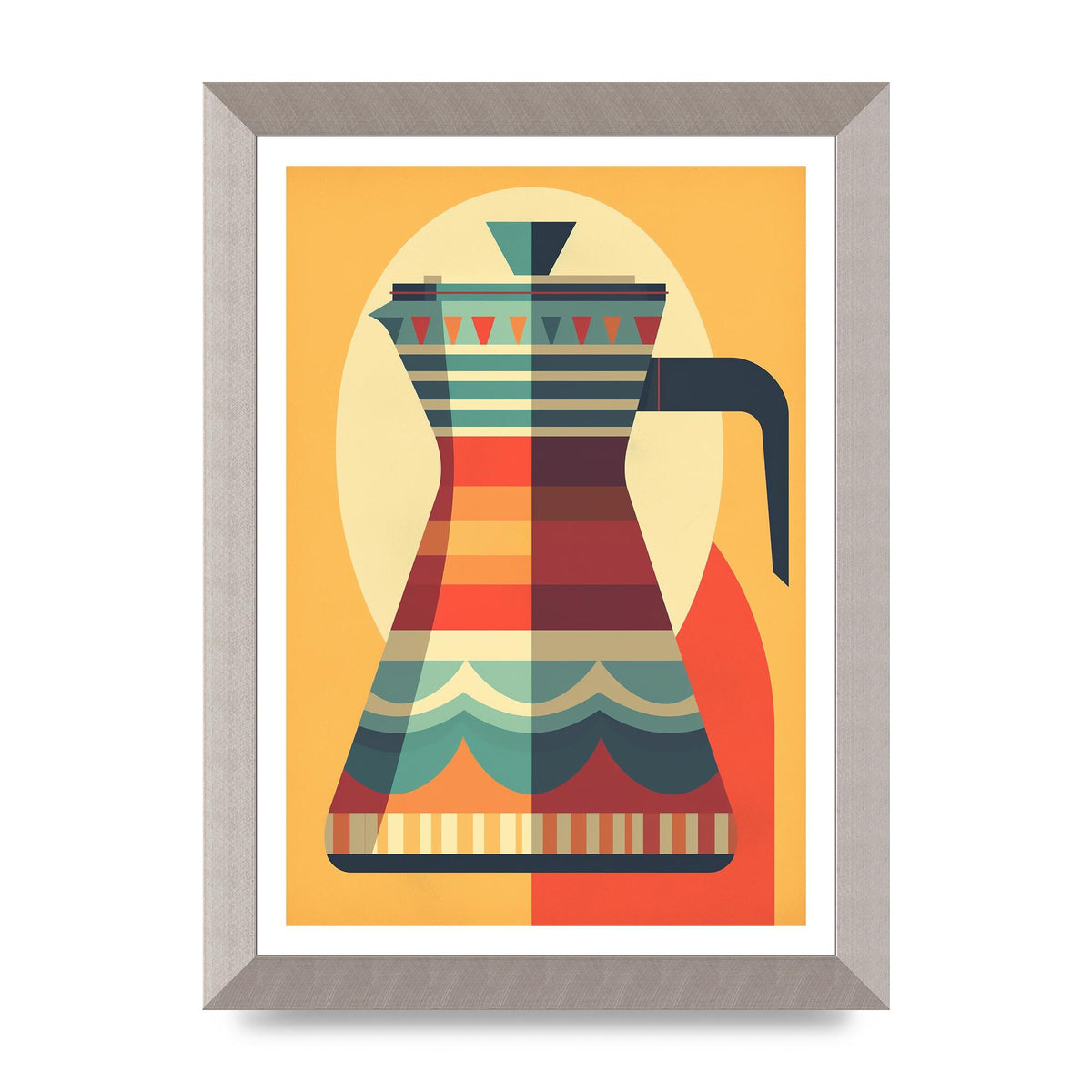 Vintage Moka Pot Design Risograph