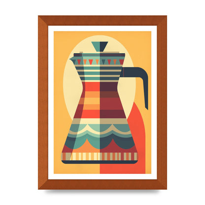 Vintage Moka Pot Design Risograph