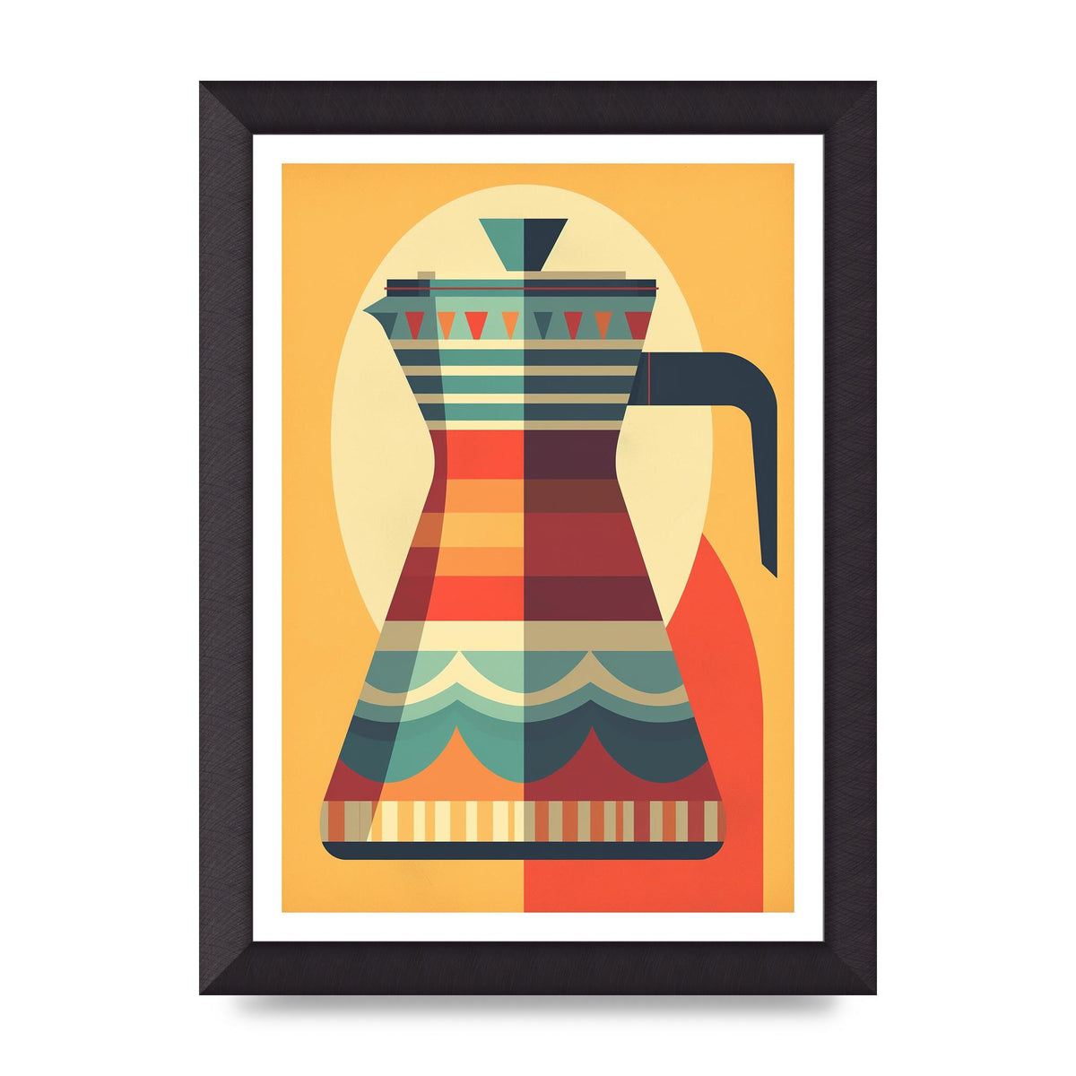 Vintage Moka Pot Design Risograph
