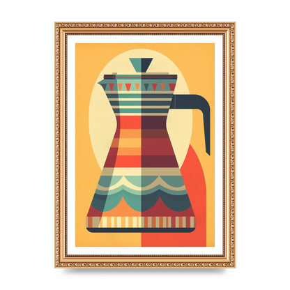Vintage Moka Pot Design Risograph