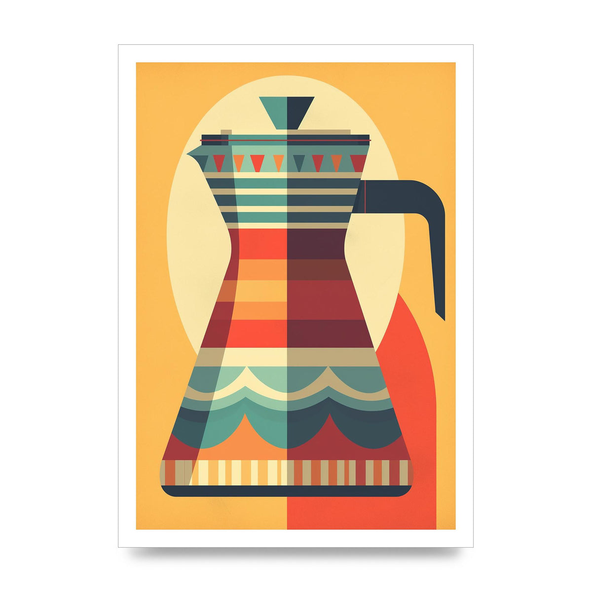 Vintage Moka Pot Design Risograph