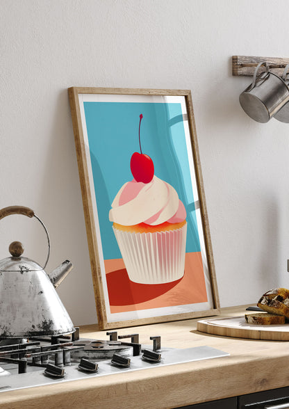 OKeeffe Inspired Cupcake with Cherry