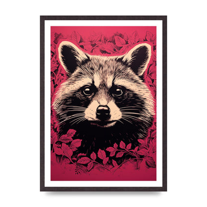 Raccoons Intense Eyes BW Art