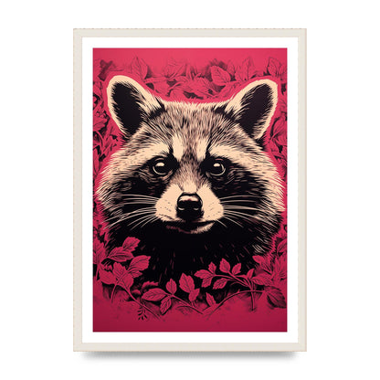 Raccoons Intense Eyes BW Art