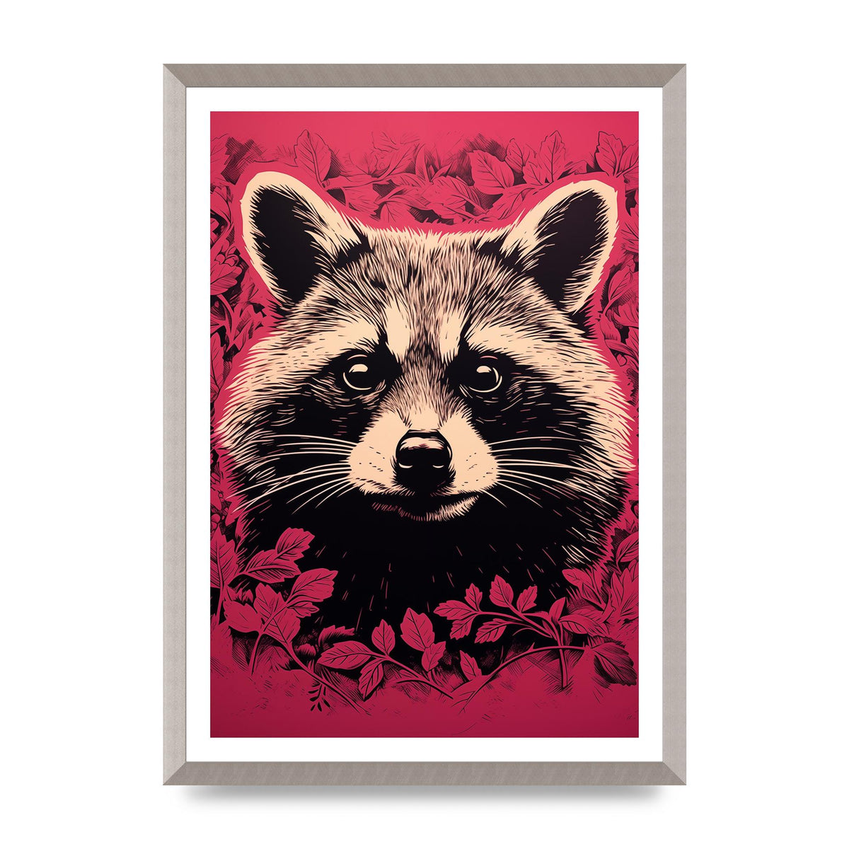 Raccoons Intense Eyes BW Art