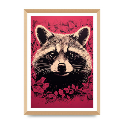 Raccoons Intense Eyes BW Art