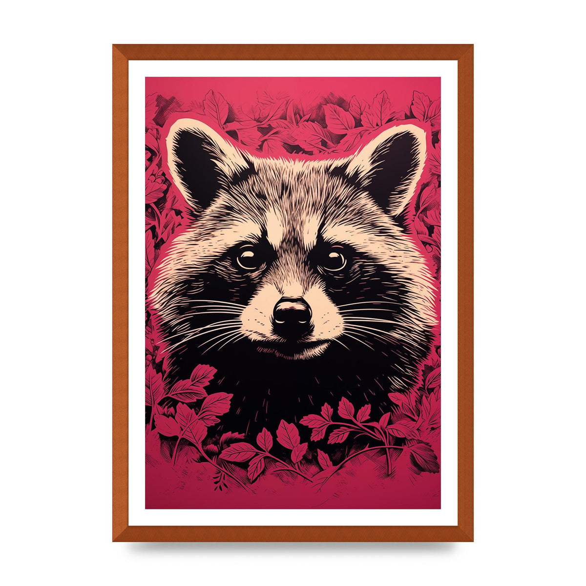 Raccoons Intense Eyes BW Art