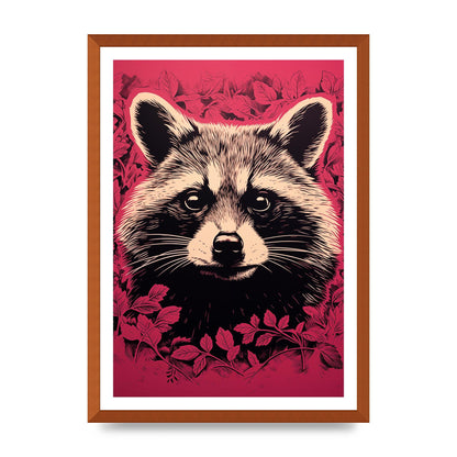 Raccoons Intense Eyes BW Art