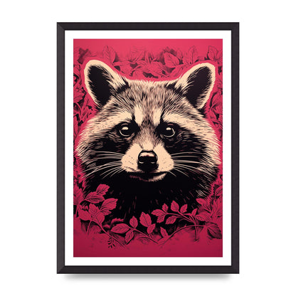 Raccoons Intense Eyes BW Art