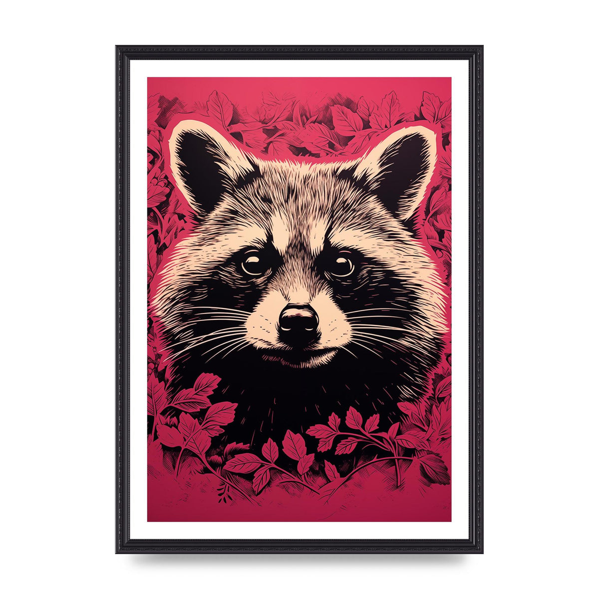 Raccoons Intense Eyes BW Art