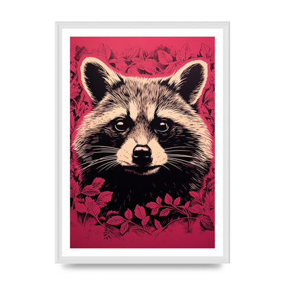 Raccoons Intense Eyes BW Art