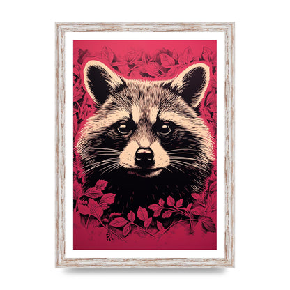 Raccoons Intense Eyes BW Art