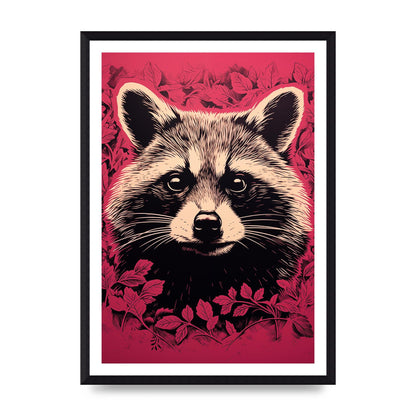 Raccoons Intense Eyes BW Art
