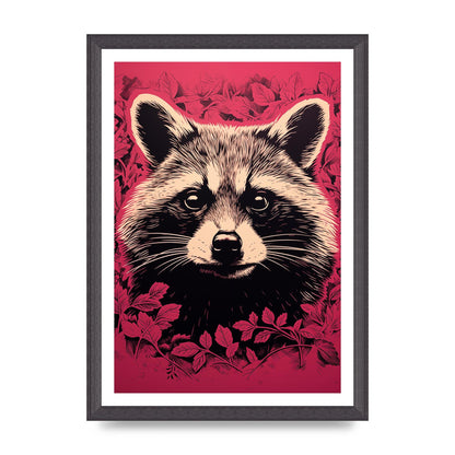Raccoons Intense Eyes BW Art