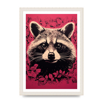 Raccoons Intense Eyes BW Art