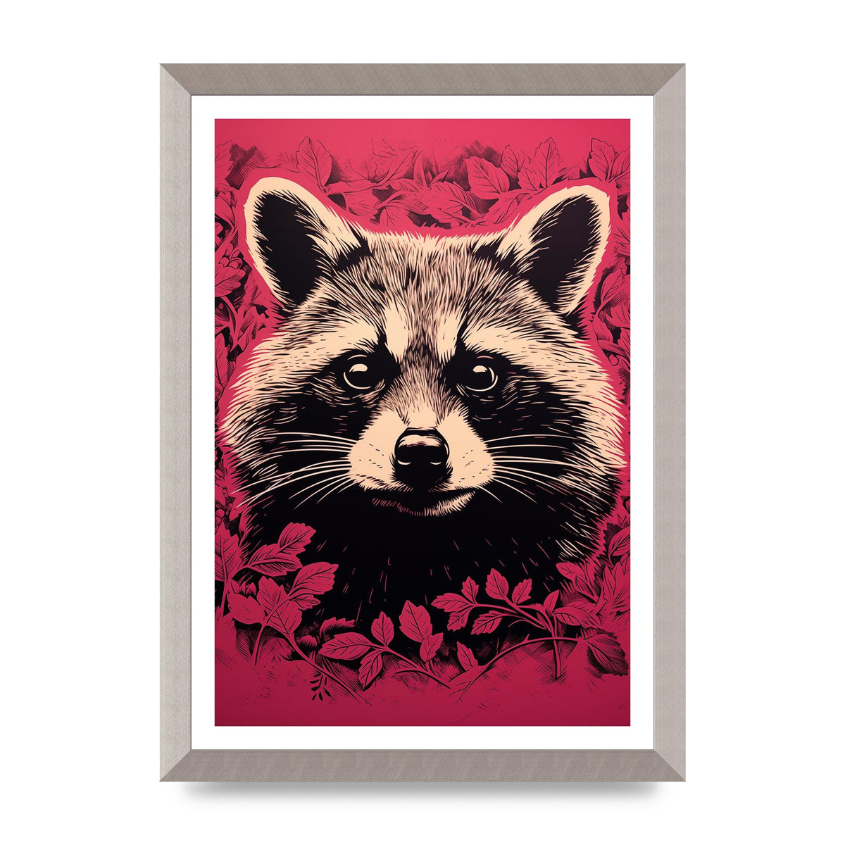 Raccoons Intense Eyes BW Art
