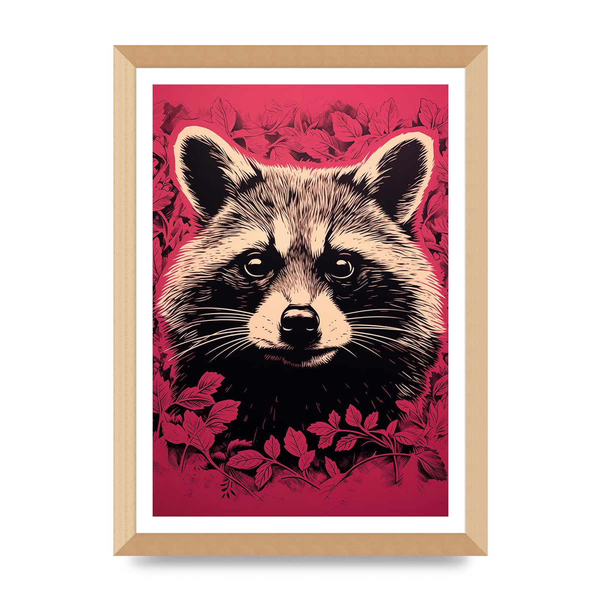 Raccoons Intense Eyes BW Art