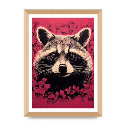Raccoons Intense Eyes BW Art