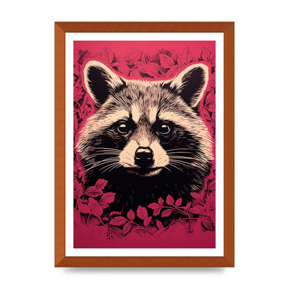 Raccoons Intense Eyes BW Art