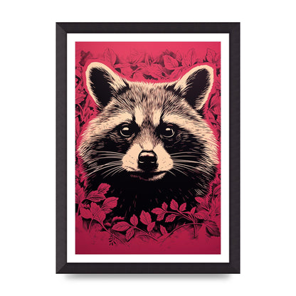 Raccoons Intense Eyes BW Art