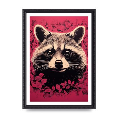 Raccoons Intense Eyes BW Art