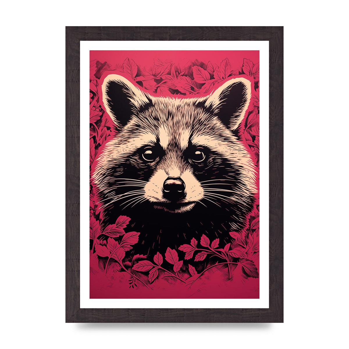 Raccoons Intense Eyes BW Art