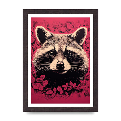 Raccoons Intense Eyes BW Art