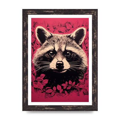Raccoons Intense Eyes BW Art