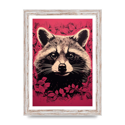 Raccoons Intense Eyes BW Art