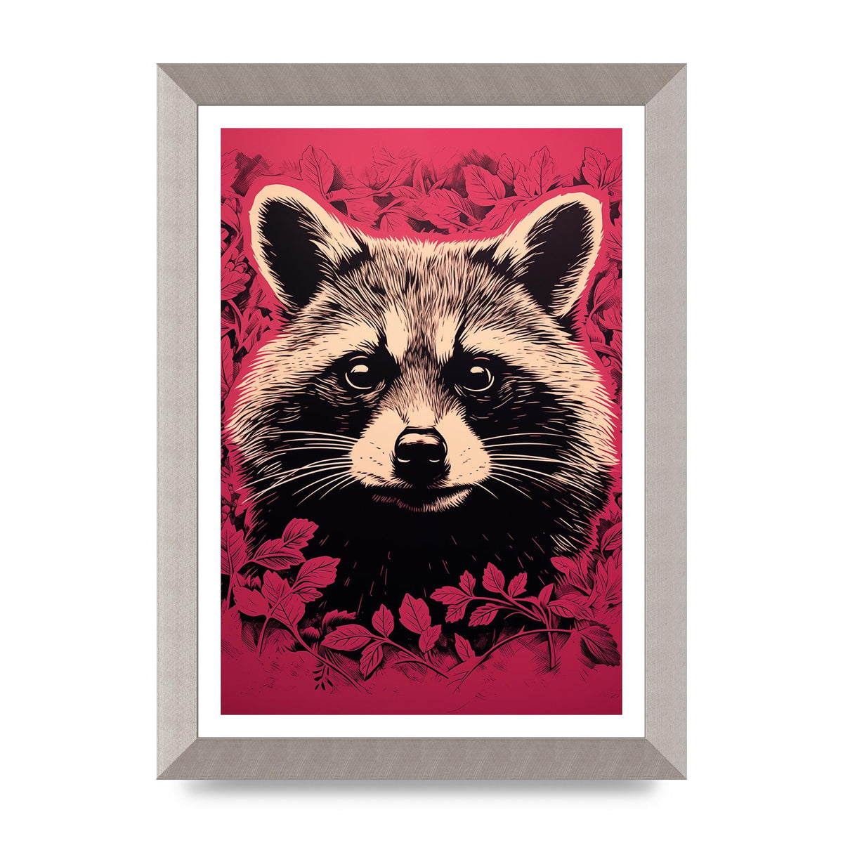 Raccoons Intense Eyes BW Art