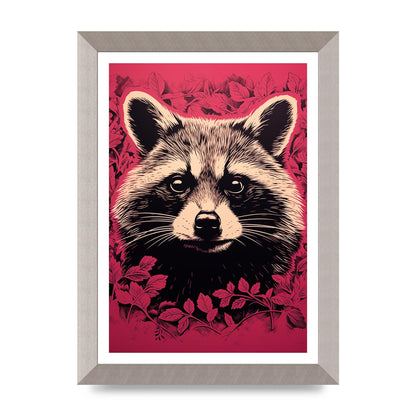 Raccoons Intense Eyes BW Art