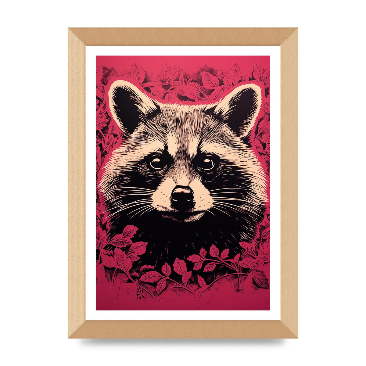 Raccoons Intense Eyes BW Art