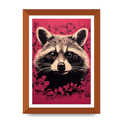 Raccoons Intense Eyes BW Art